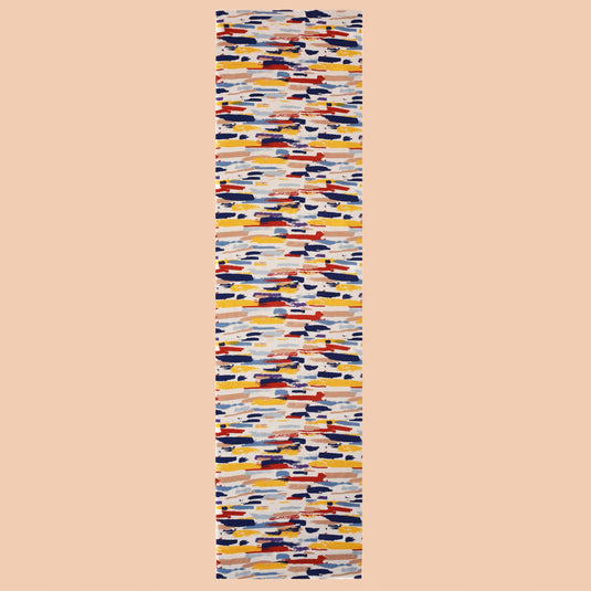Multicolor abstract brush print organic cotton stole, lightweight and breathable accessory