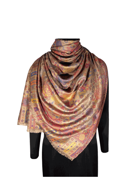 MODAL STOLES made of 100% Modal with floral jacquard weave, eco-friendly dye.
